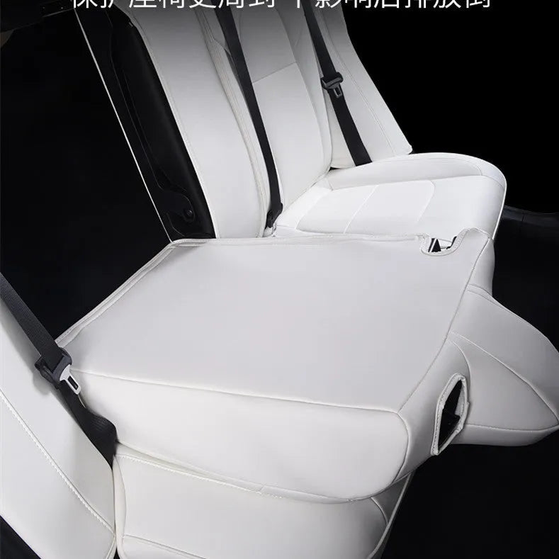 Tesla Model 3 Y PVC and chloroprene rubber seat cover set in black or white for interior protection.