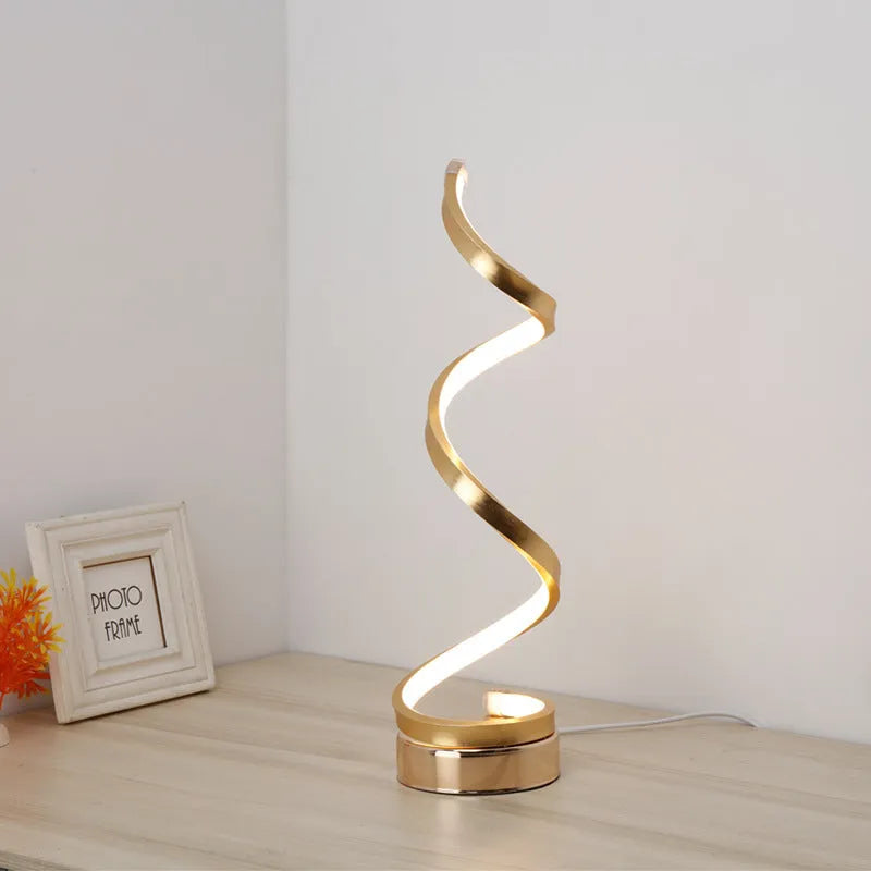 Black and white LED eye protection table lamp with aluminium shade and metal base
