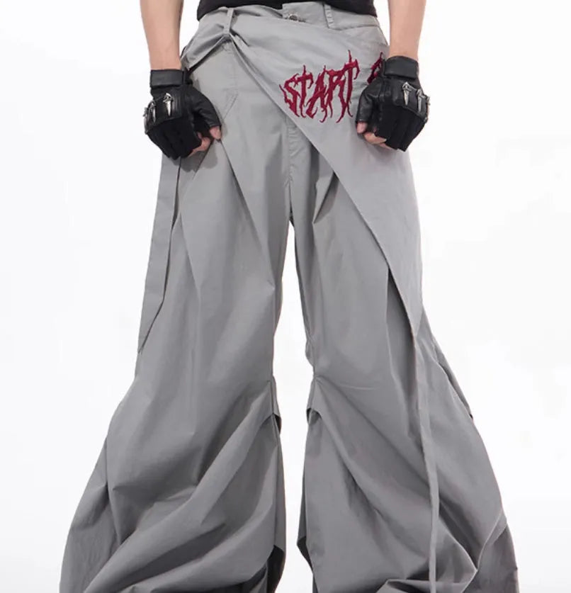 Boys summer wide-leg trousers in Korean style showing black and grey colour options