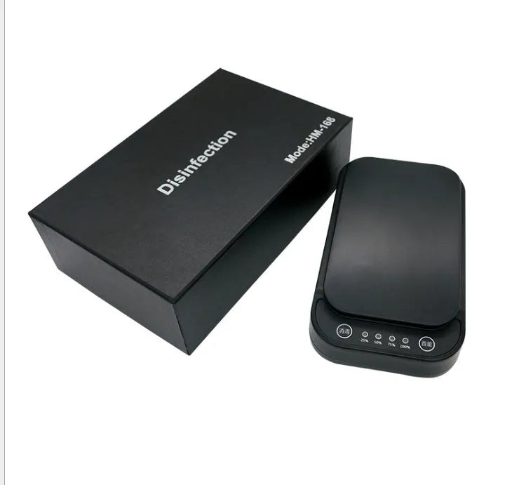 Blue and white ultraviolet disinfection box for mobile phones with 253.7nm UV-C light