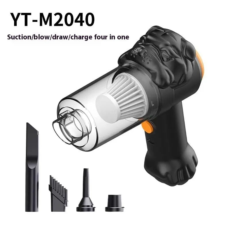 Wireless car vacuum cleaner with suction and blowing dual-use for vehicle interior cleaning