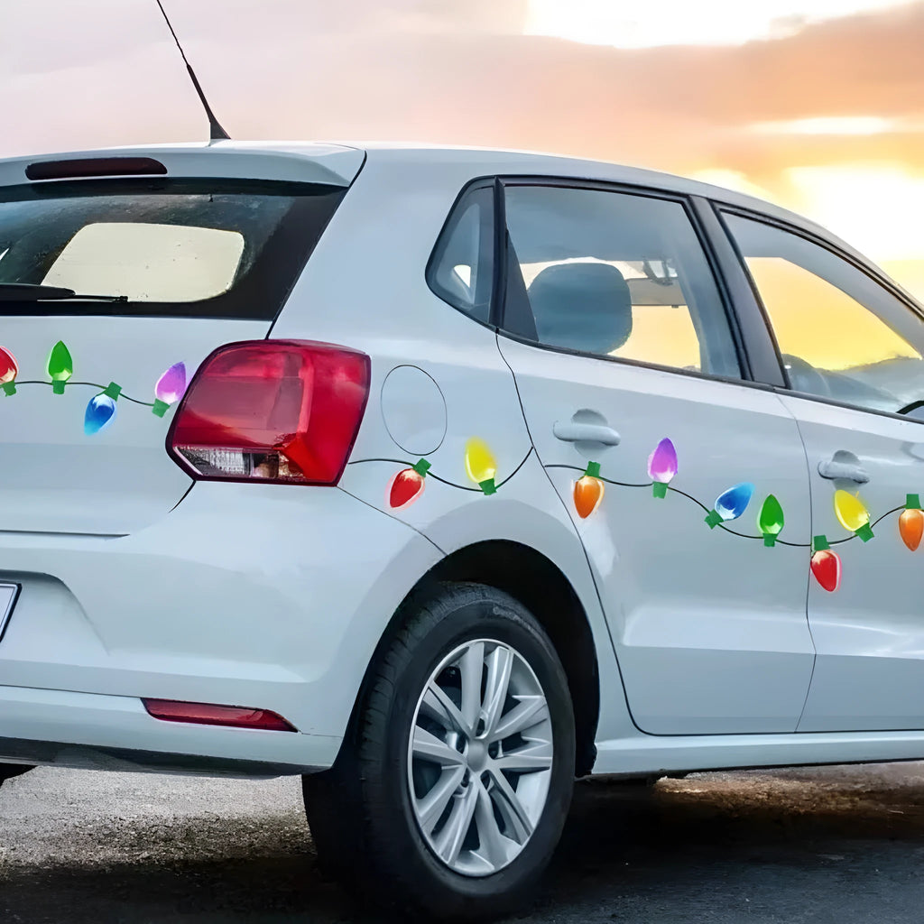 Christmas magnetic light bulb reflective set with 24 bulbs and 12 wires for car and refrigerator decoration