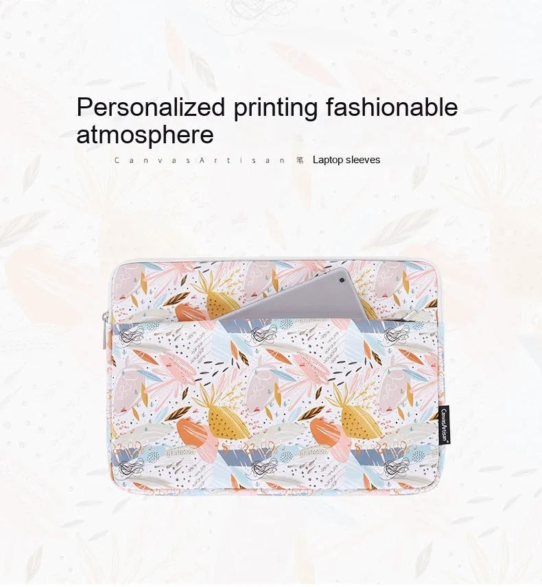 White waterproof PU leather laptop inner sleeve for 14 inch computers with protective features