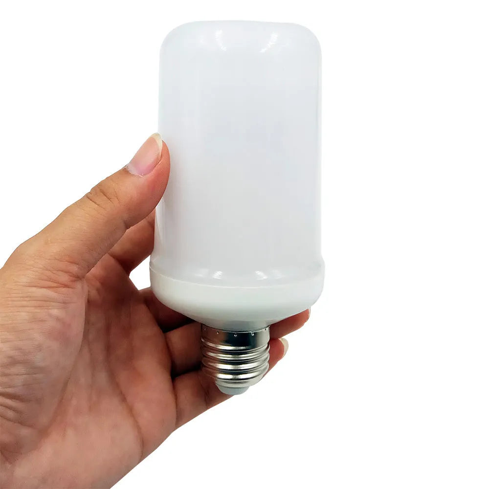 Atmosphere decorative LED lamp emitting a warm white flickering flame-like light.