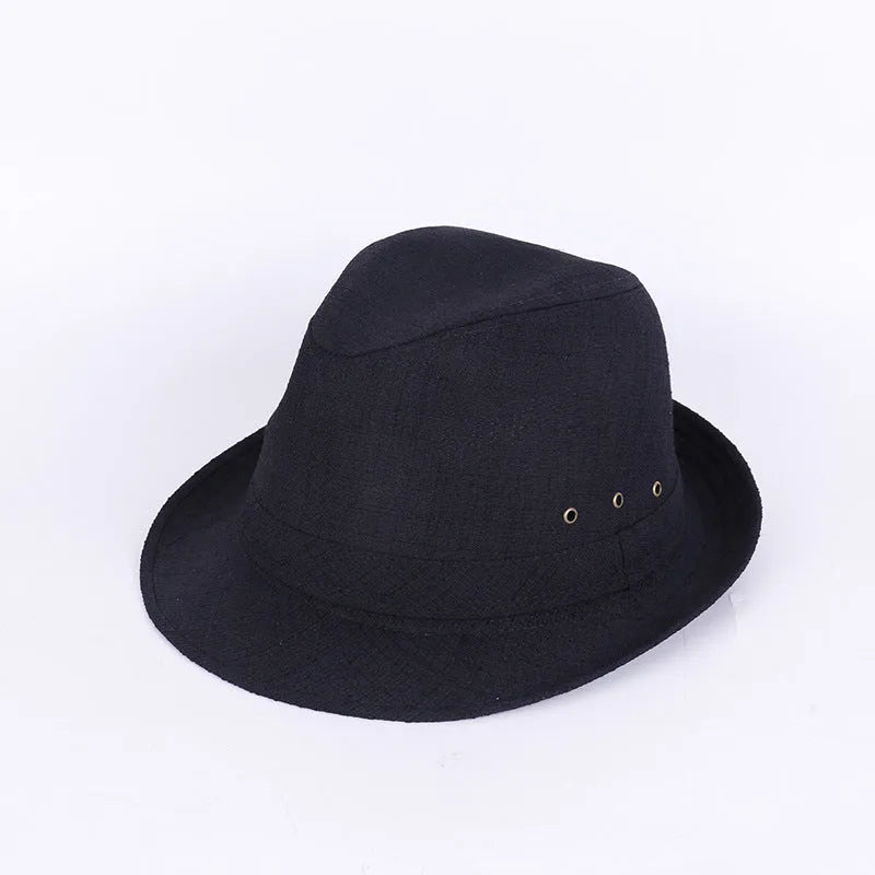 A thickened suit material fedora hat for men shown in Bervis black, with a 60mm brim.