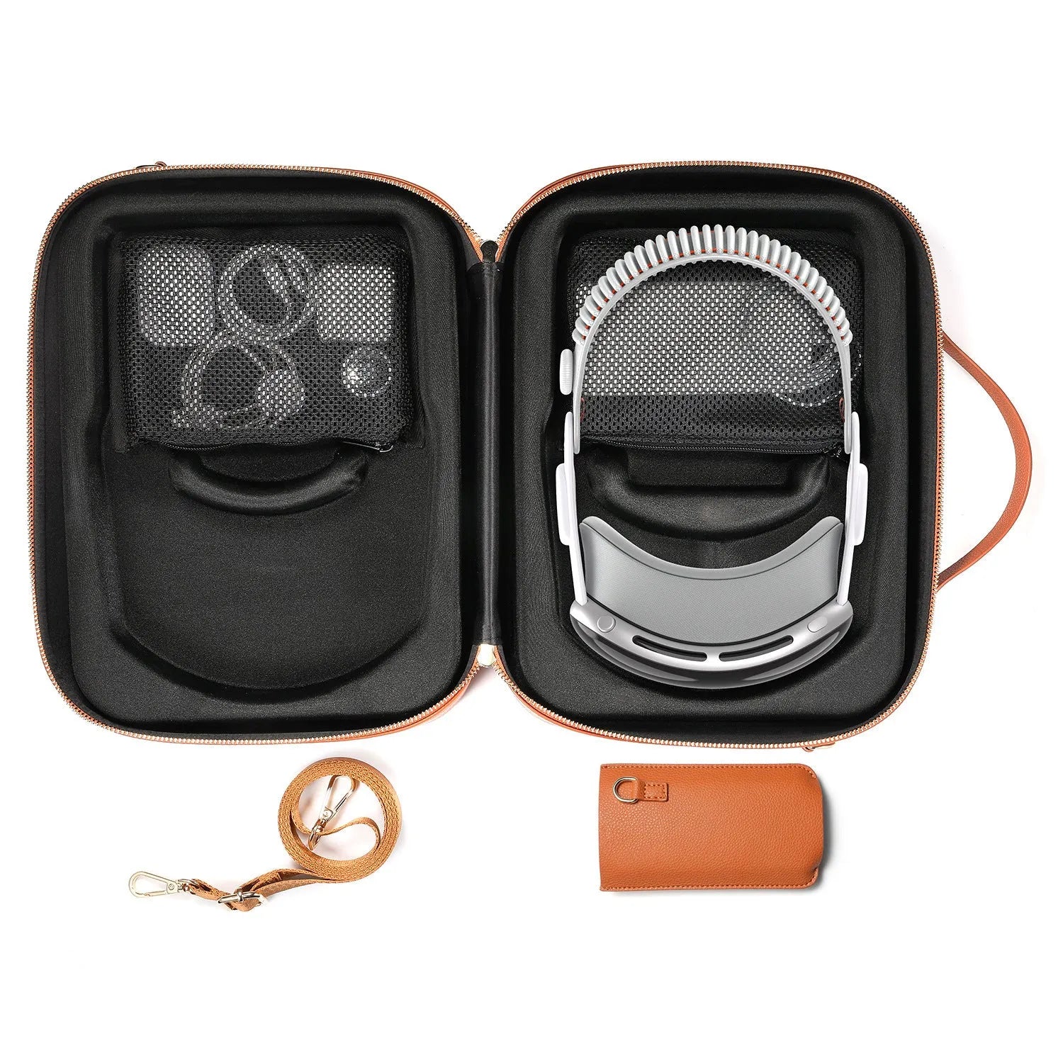 Vision Pro MR glasses superfiber storage box in black colour measuring 32.5cm × 24.5cm × 11.5cm
