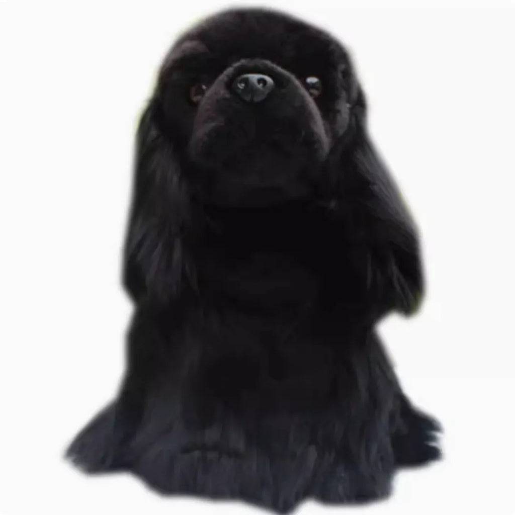 Black simulated cocker dog plush toy 27cm PP cotton filler unisex