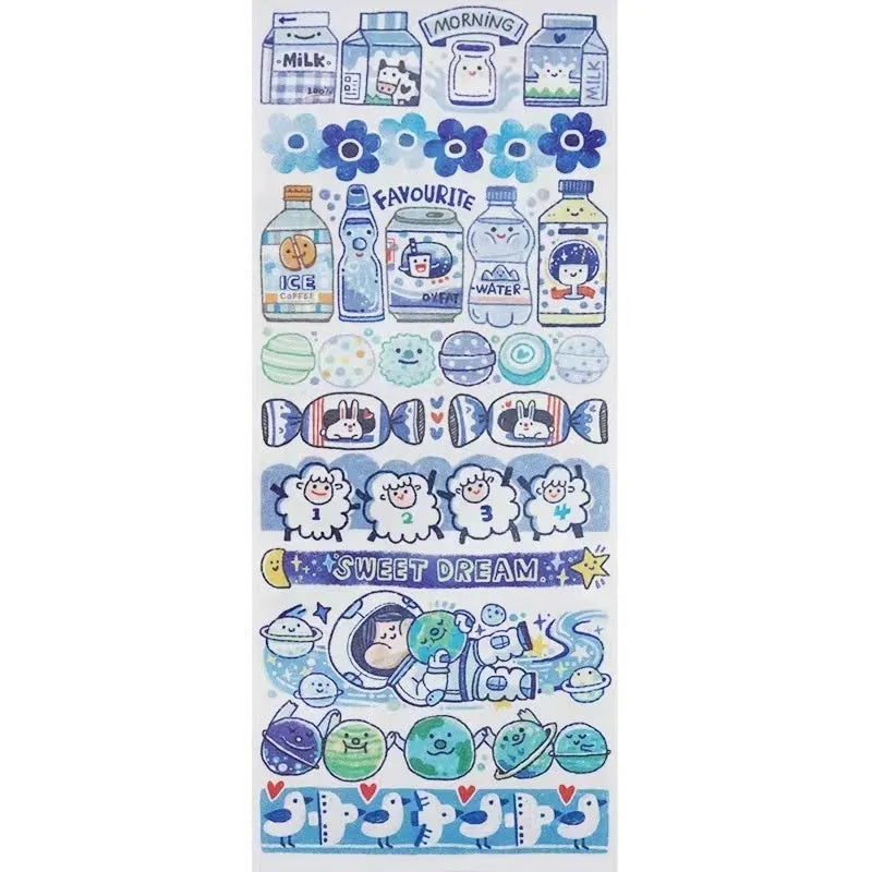 Cartoon character stickers for haemorrhoid tape packaging decoration on Japanese paper