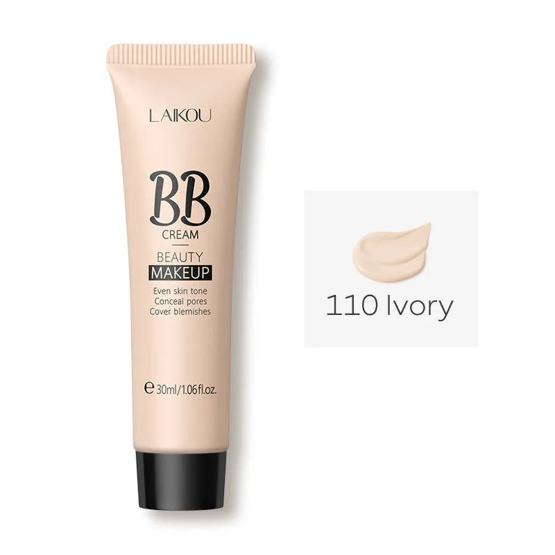30ml tube of BB cream in one of nine shades, including Ivory White, Brightening, and Chocolate.