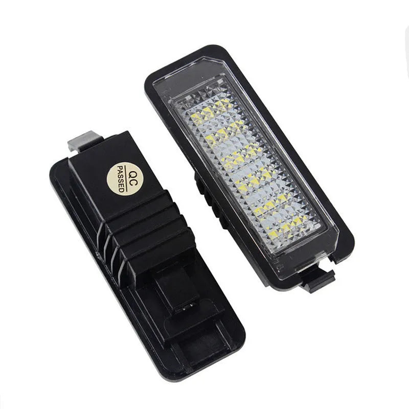 Volkswagen LED licence plate light unit for Golf, Polo, Phaeton models with 24 SMD LEDs.