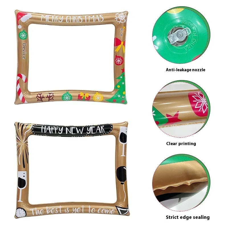 Christmas inflatable photo frame PVC prop for parties and photo booths