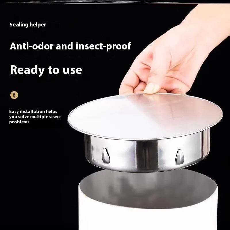 Stainless steel deodorant floor drain seal cover with modern inlay design