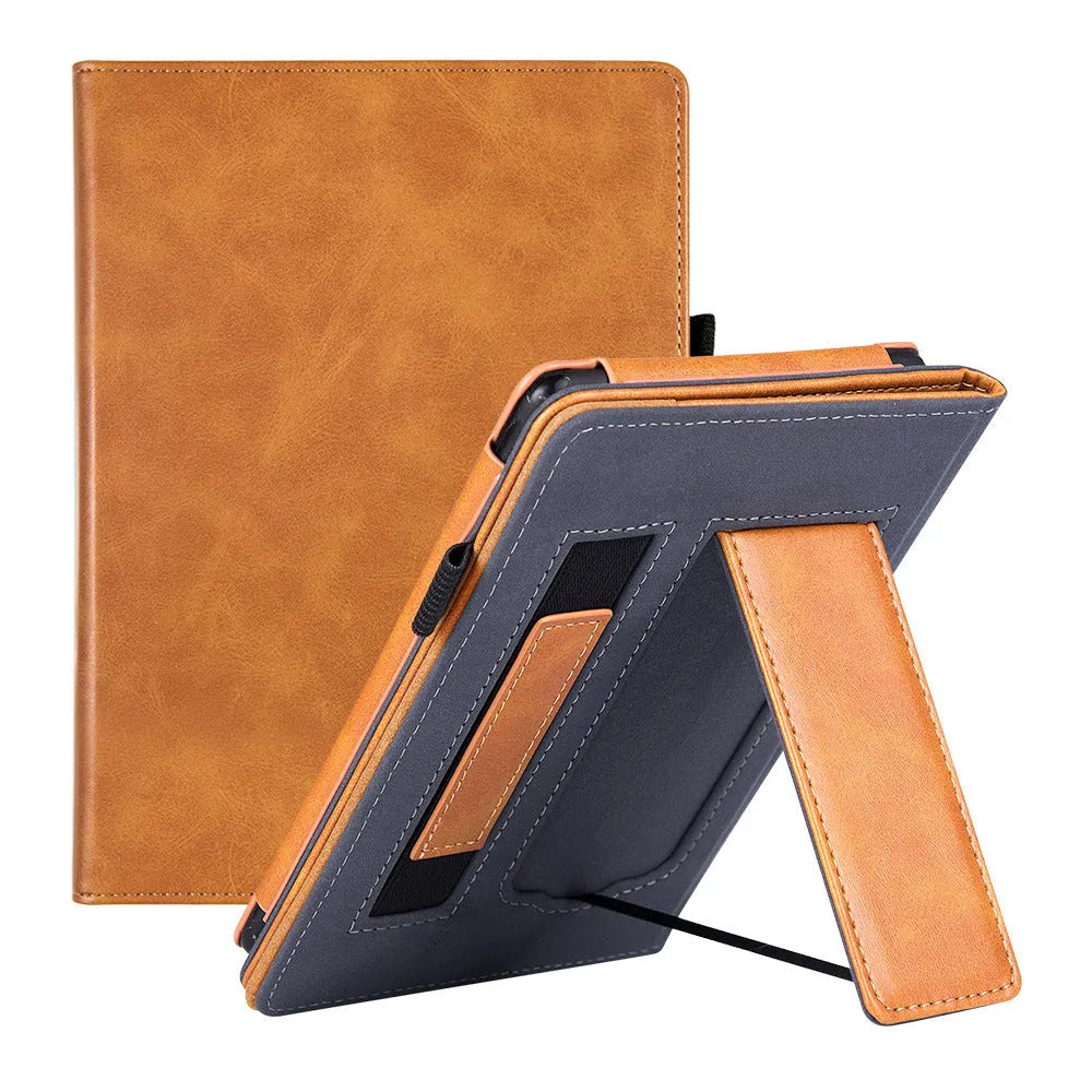 Kindle Paperwhite 5 leather case with integrated wrist strap bracket in multiple colour options