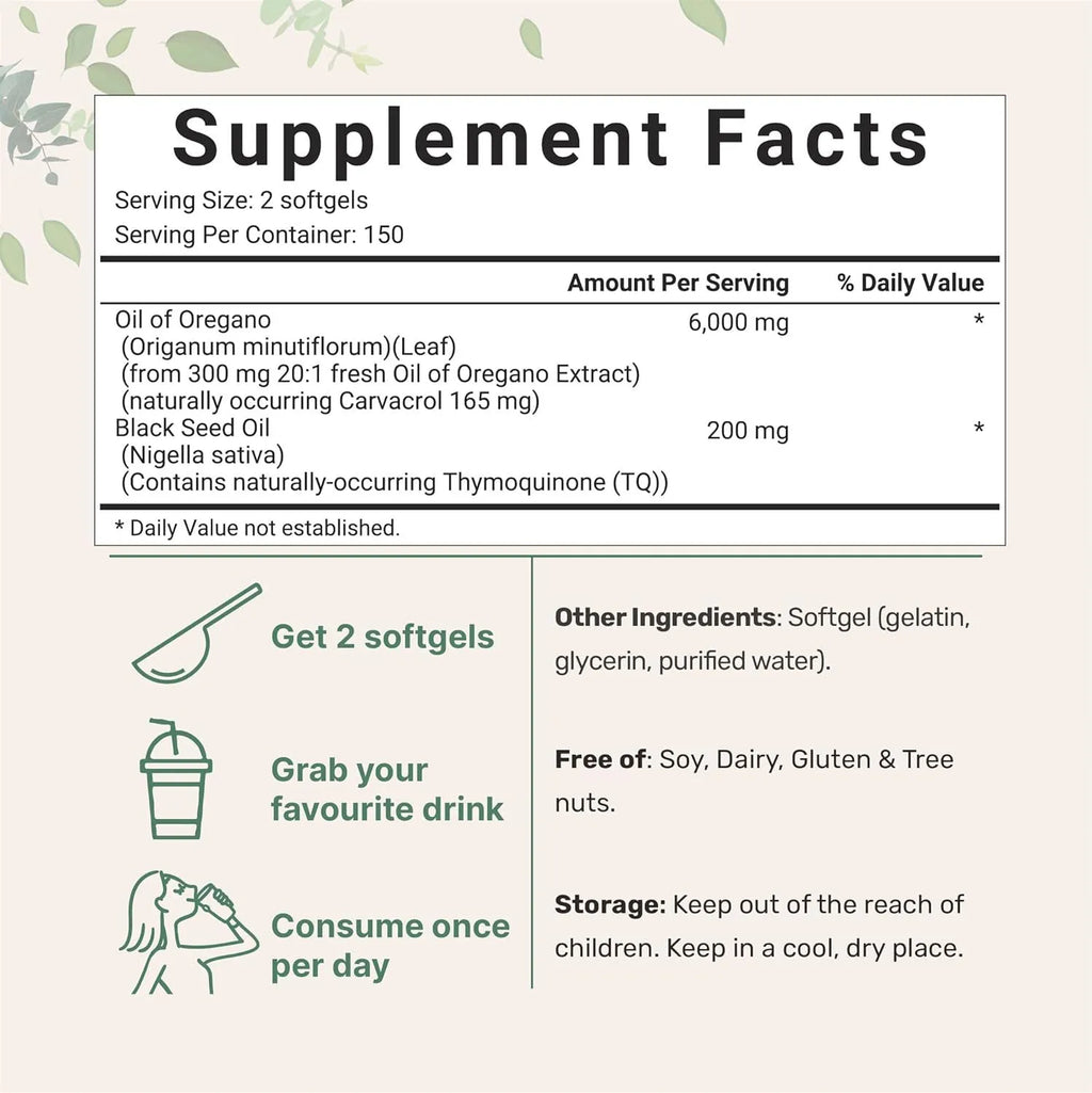 Butter Black Seed Oil Soft Capsules bottle showing 500mg dosage and pack size options