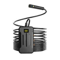 F300 wireless endoscope with dual-lens camera, hook, and magnet accessories on a smartphone displaying a live feed.