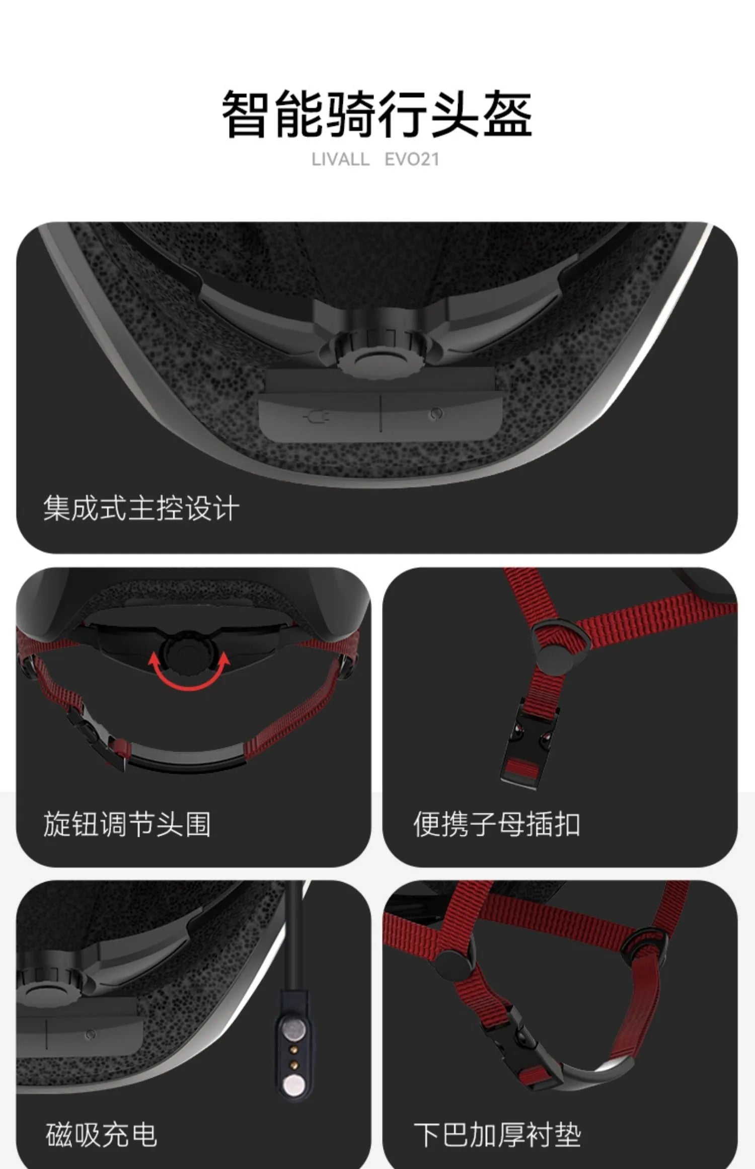 Smart bicycle night riding safety helmet with integrated LED lighting, matte black finish, EPS PC construction