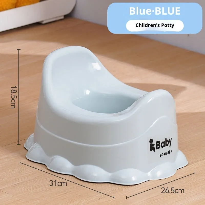 Children's small portable thickened toilet in Green with lid on white background