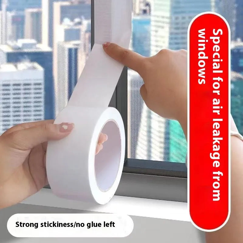 High adhesive windproof tape roll showing silver grey, transparent, and white colour options for window and windshield sealing