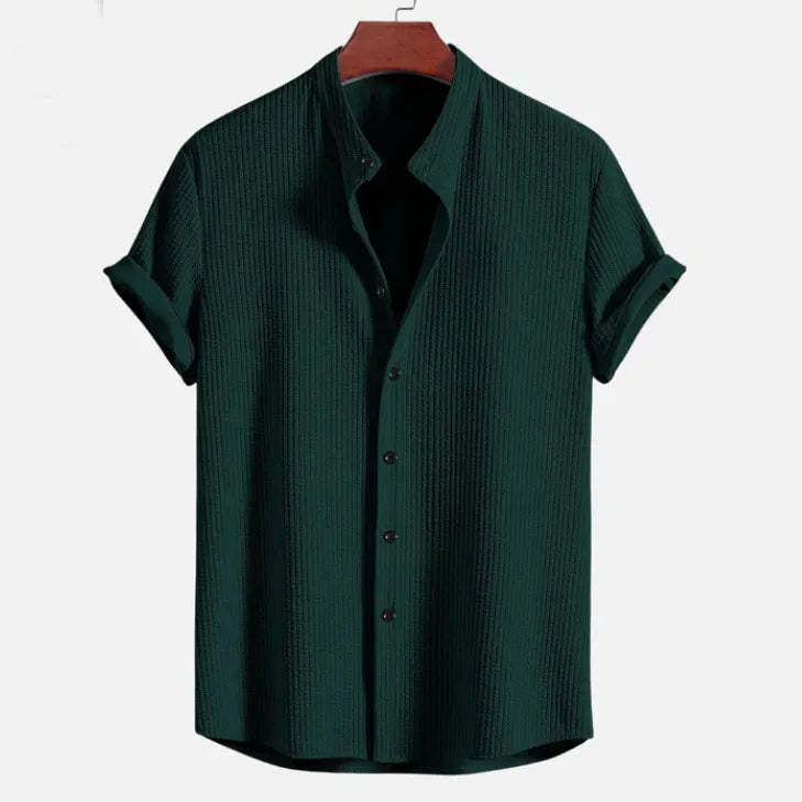 Men's loose fit short sleeve polyester shirt in multiple colour options