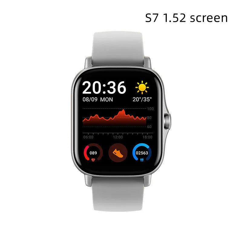 GT20 smartwatch with black alloy case and silicone band showing touch screen display
