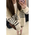 Japanese Korean style collar button cardigan sweater with 3D pattern in pictured colour