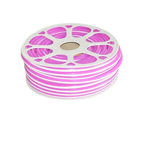 Split silicone neon light band roll showing flexible 8mm width and nine colour options