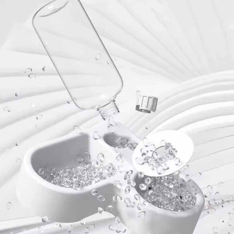 White food-grade plastic pet water fountain with a quiet pump, holding 4 litres of water.