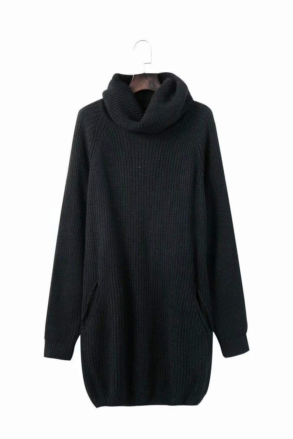 Pullover sweater with lapel loose styling and pocket in light apricot colour
