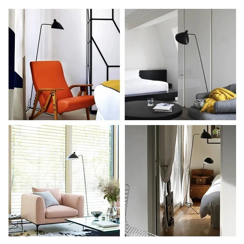 Modern duck tongue stand lamp in black, Nordic style, 220V, for bedroom study floor lamp use