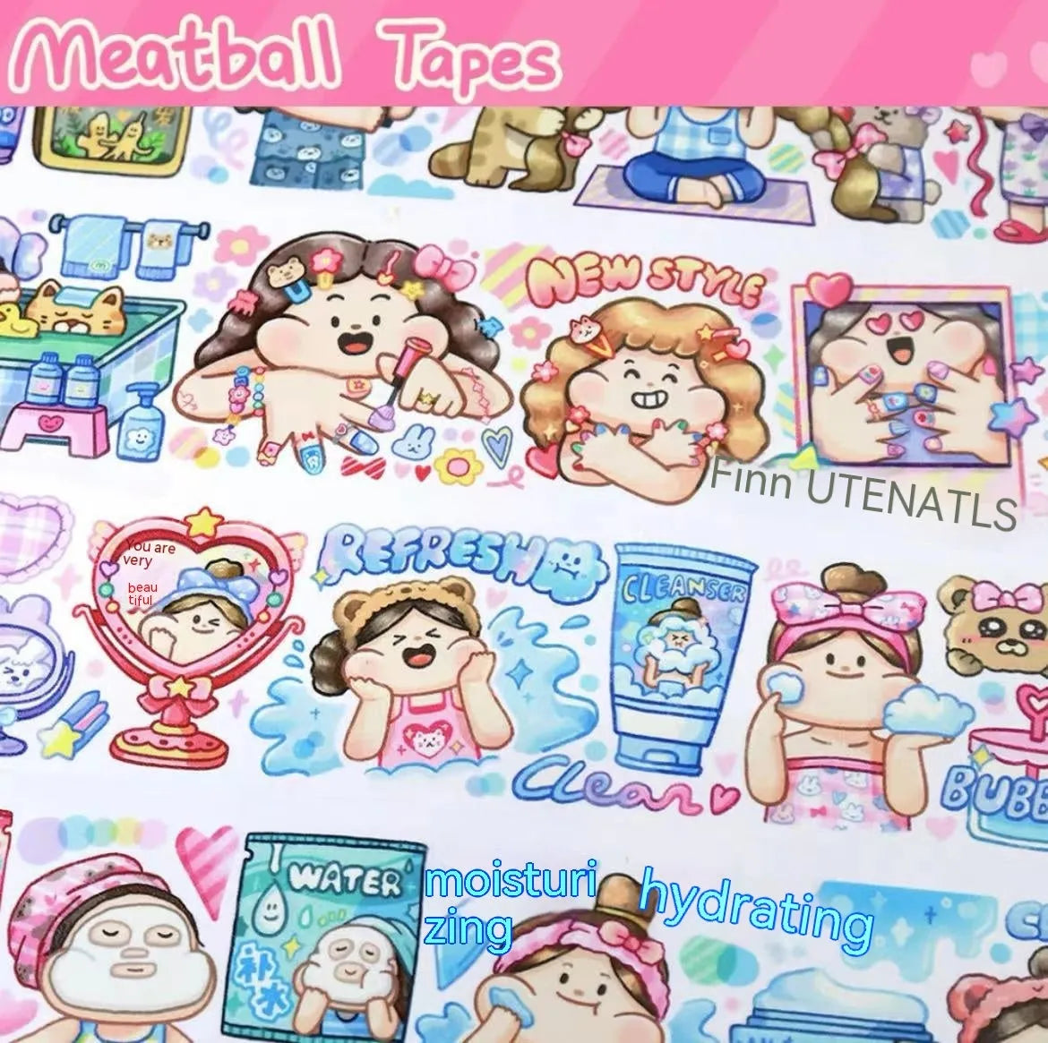 Cartoon character stickers for haemorrhoid tape packaging decoration on Japanese paper