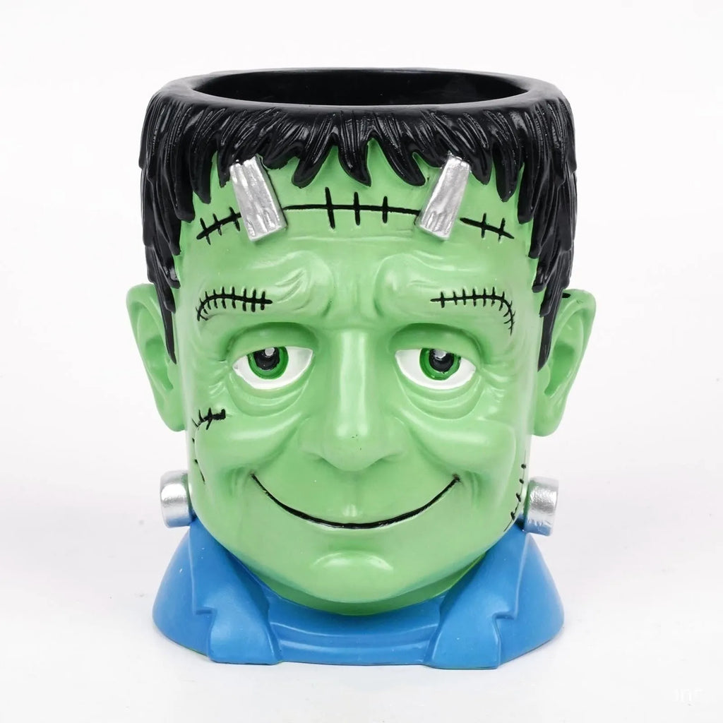 Halloween cartoon resin flower pot decoration in a choice of four hand-painted horror themes