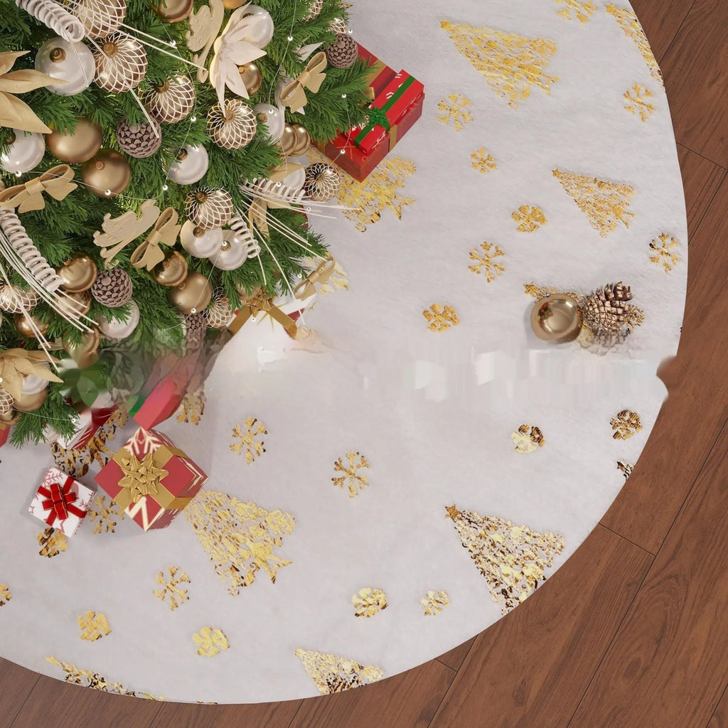 Plush Christmas tree decorative doormat in snowflake star style, shown in a group set.