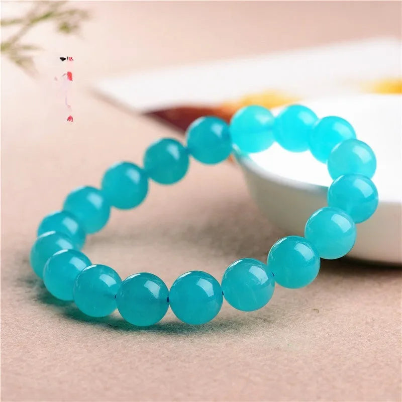 7A grade Amazonite natural scattered beads in ice colour with polished surface