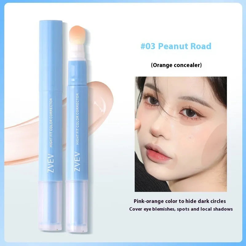 Concealer cream tube with sponge brush applicator in 1.5g size showing three colour options