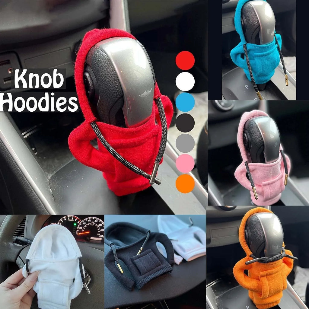 Pure cotton gear lever sweater decoration in multiple colours on a car gear knob.