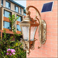 European-style solar outdoor wall light in black or bronze with remote control