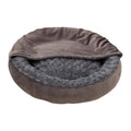 Round dark gray thickened flannel cat bed cushion mat in 50cm diameter size