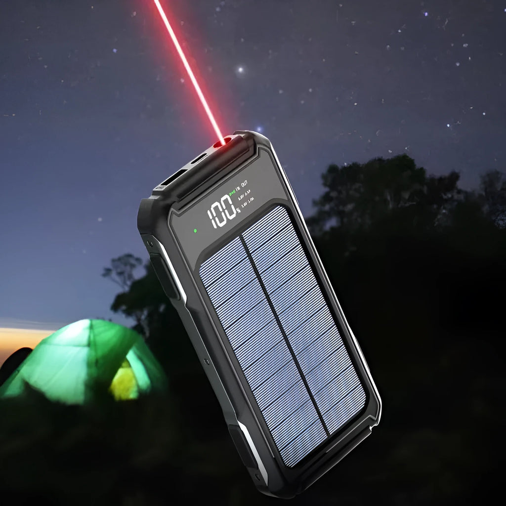 Military grade mobile power bank in black, green or orange colour showing 2.1A charging ports