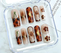 Handmade nail painting jelly glue set with rubbing strip and nail patches in OPP bag packaging