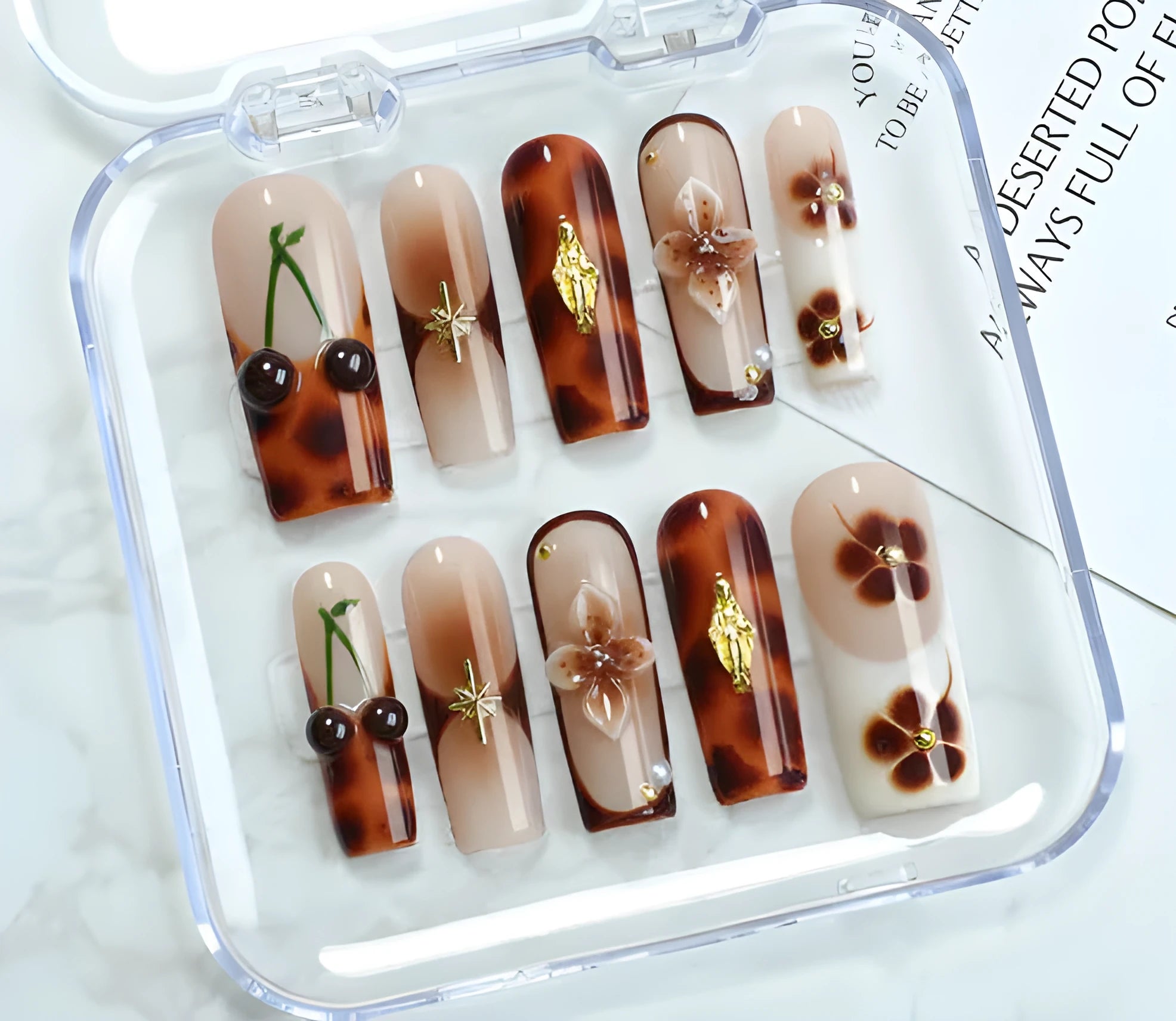 Handmade nail painting jelly glue set with rubbing strip and nail patches in OPP bag packaging