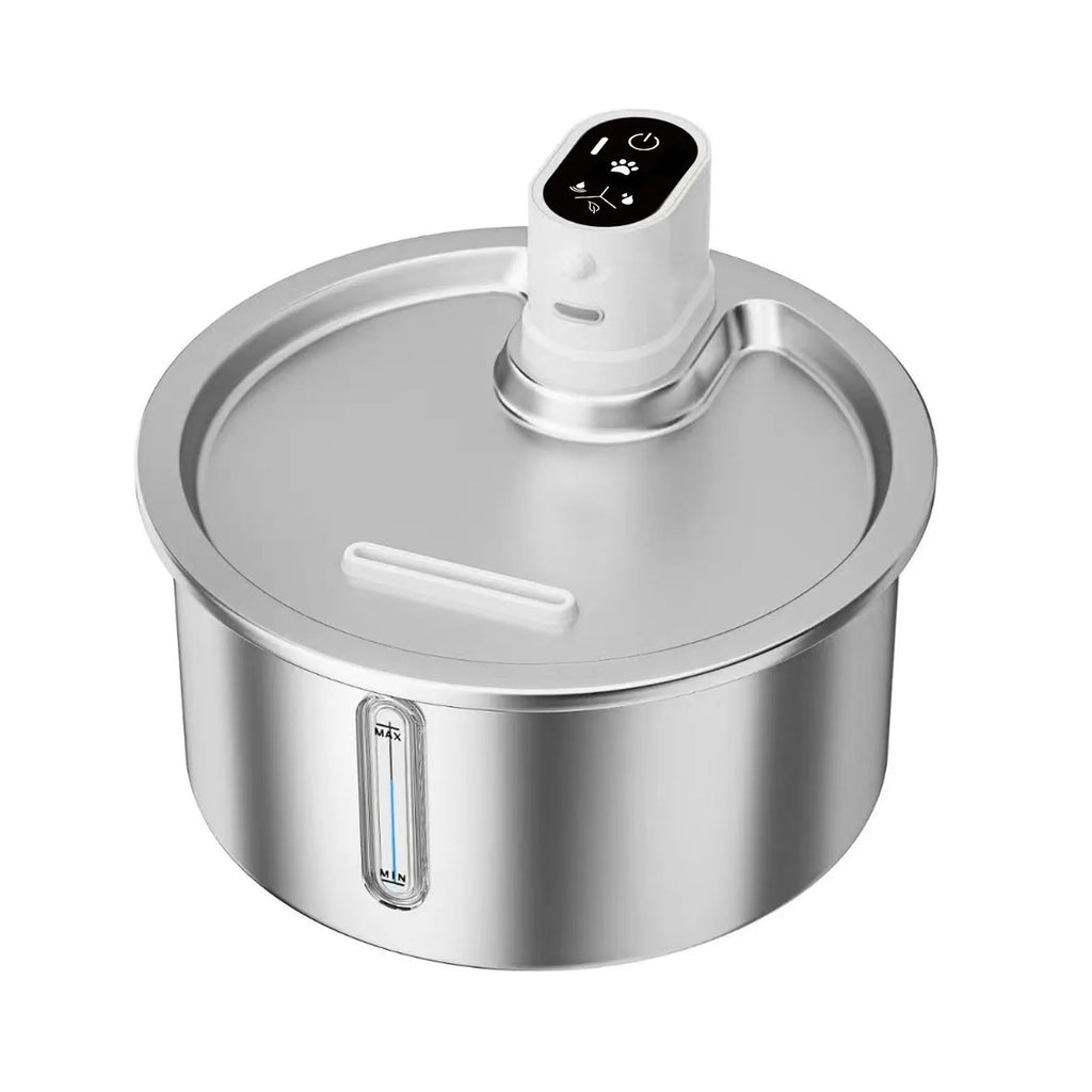 Stainless steel pet water fountain with temperature control base for dogs and cats