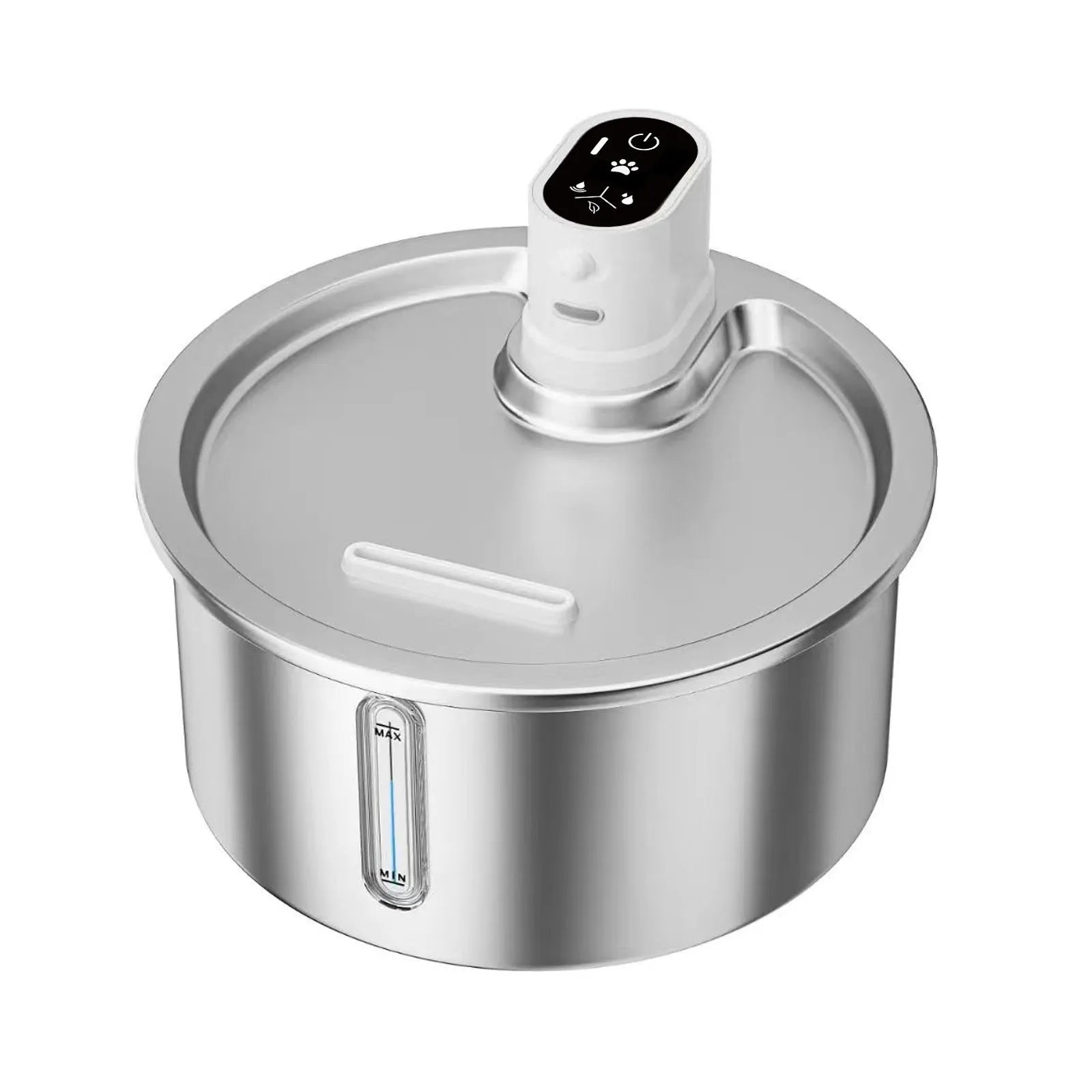 Stainless steel pet water fountain with temperature control base for dogs and cats