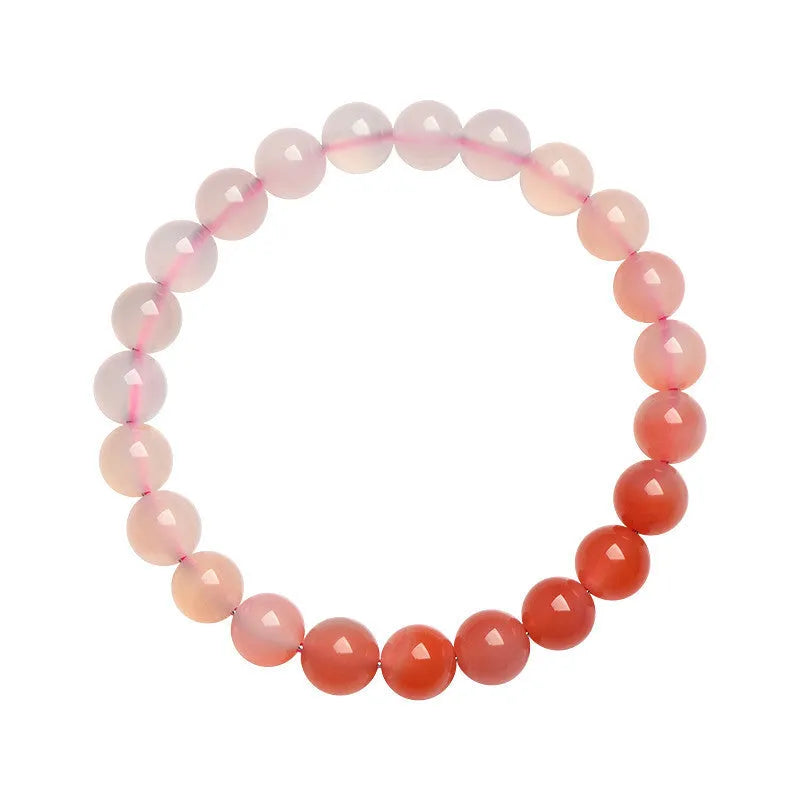 Natural Gradient Yanyuan Agate Bracelet showing geometry beads in a salt source colour gradient on a wrist.