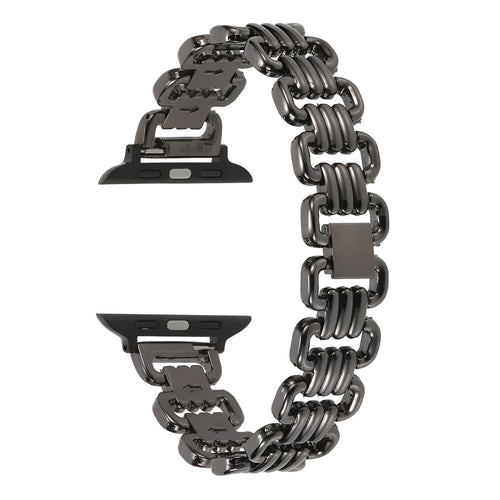 Alloy metal bracelet for Apple Watch in silver, black, gold, rose gold, and Starlight colours