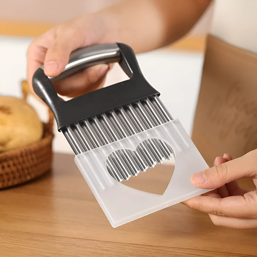 Stainless steel potato wave cutter kitchen tool with 14cm alloy blade