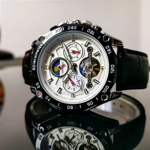 Automatic mechanical men's watch with 12mm thickness in multiple colour case and dial combinations