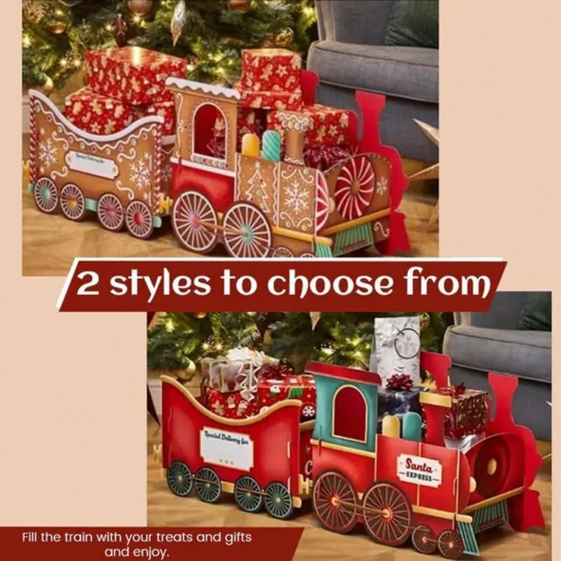 Plastic Santa Claus gift train Christmas decoration in American style for holiday home decor