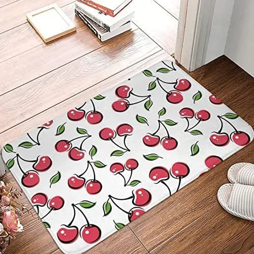 Square flannel floor mat with beach starfish pattern in modern minimalist style for household decor