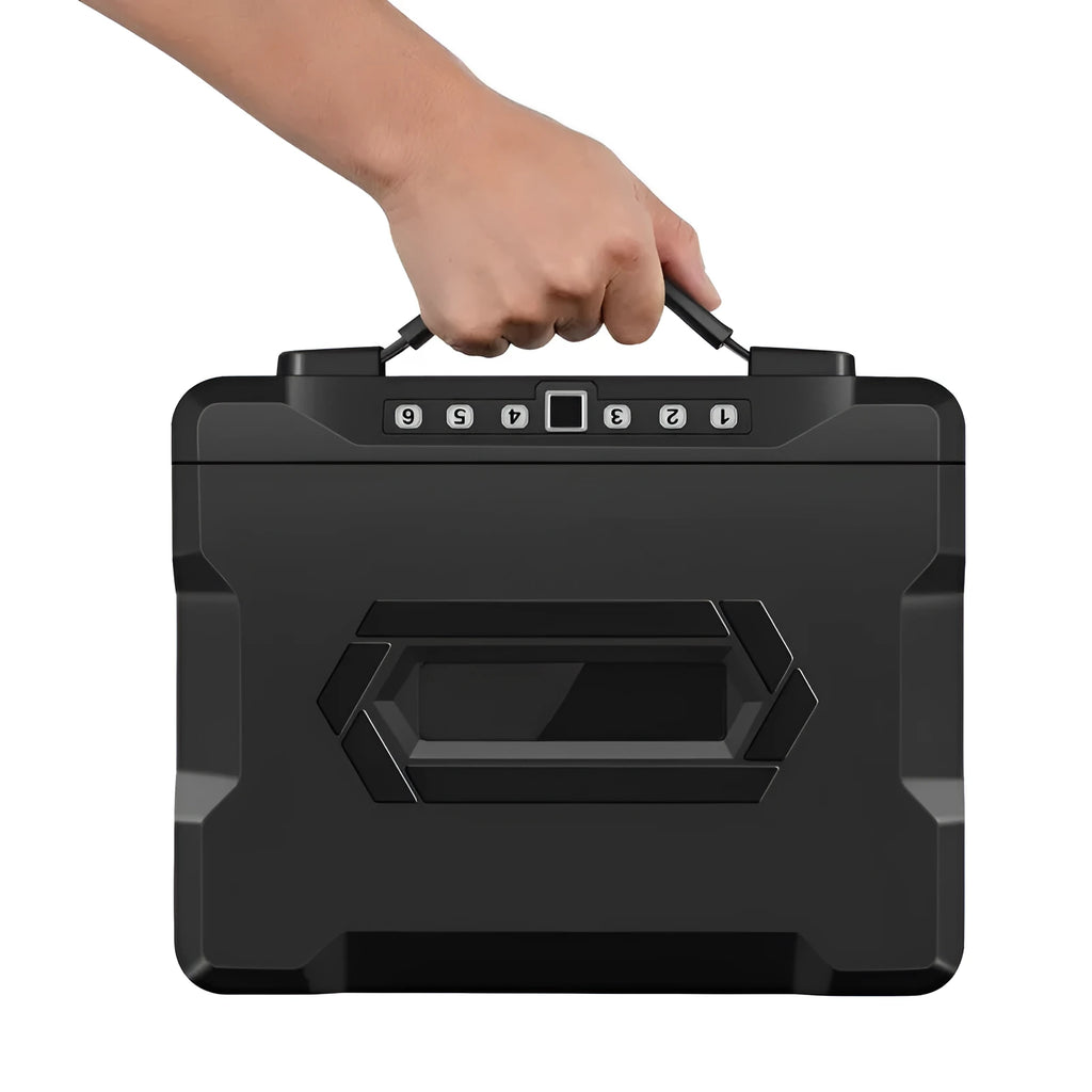 Portable mechanical combination safe with steel construction for document security