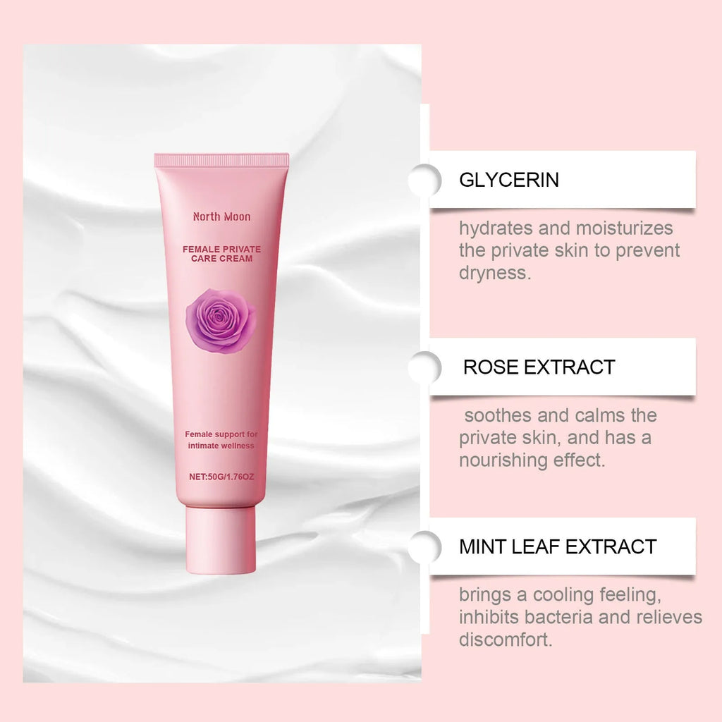 Gentle Care 50g moisturising cream in container for dry skin with glycerine and rose extract